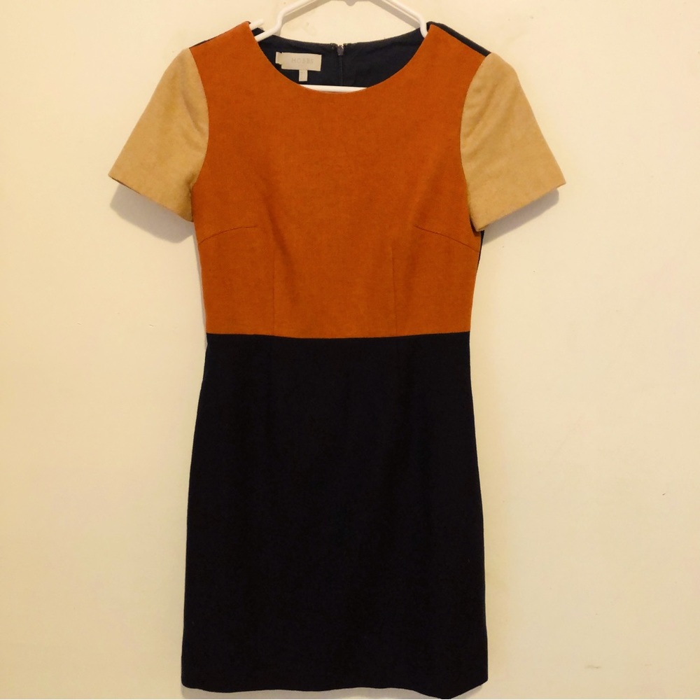 Hobbs London Color-block Wool Blend Dress Size 4